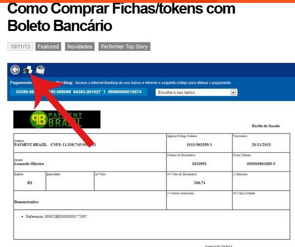 Como Comprar Fichas/Tokens com Boleto Bancário