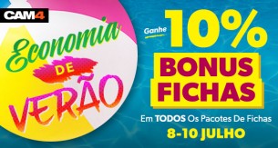 10% de Bônus em fichas durante todo o fim de semana no CAM4!