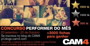 Vencedores Concurso Performer do Mês Setembro e Outubro – 3000 Fichas em Prêmios