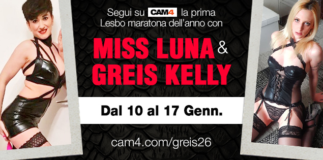 Maratona de Shows Lésbicos com Luna Ramondini & Greis26, de 10 a 17 de janeiro ao vivo no CAM4!