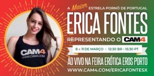 A estrela Pornô Erica Fontes transmitindo ao vivo no CAM4 do Eros Porto