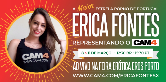 A estrela Pornô Erica Fontes transmitindo ao vivo no CAM4 do Eros Porto