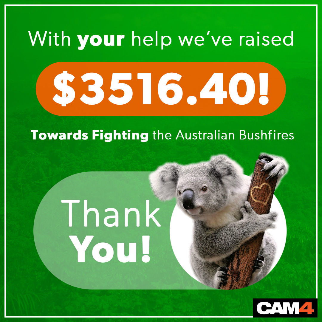 Atualização: Arrecadação de fundos do CAM4 para combater incêndios na Austrália terminou