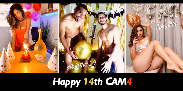 CAM4 faz 14 anos ♡ e comemora com um longo fim de semana de shows de festas de sexo