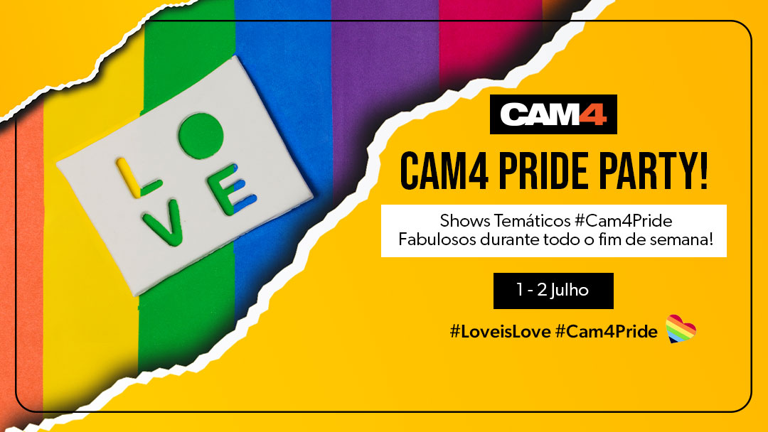 Comemore o Orgullo com o #CAM4Pride neste fim de semana no Cam4! 🌈