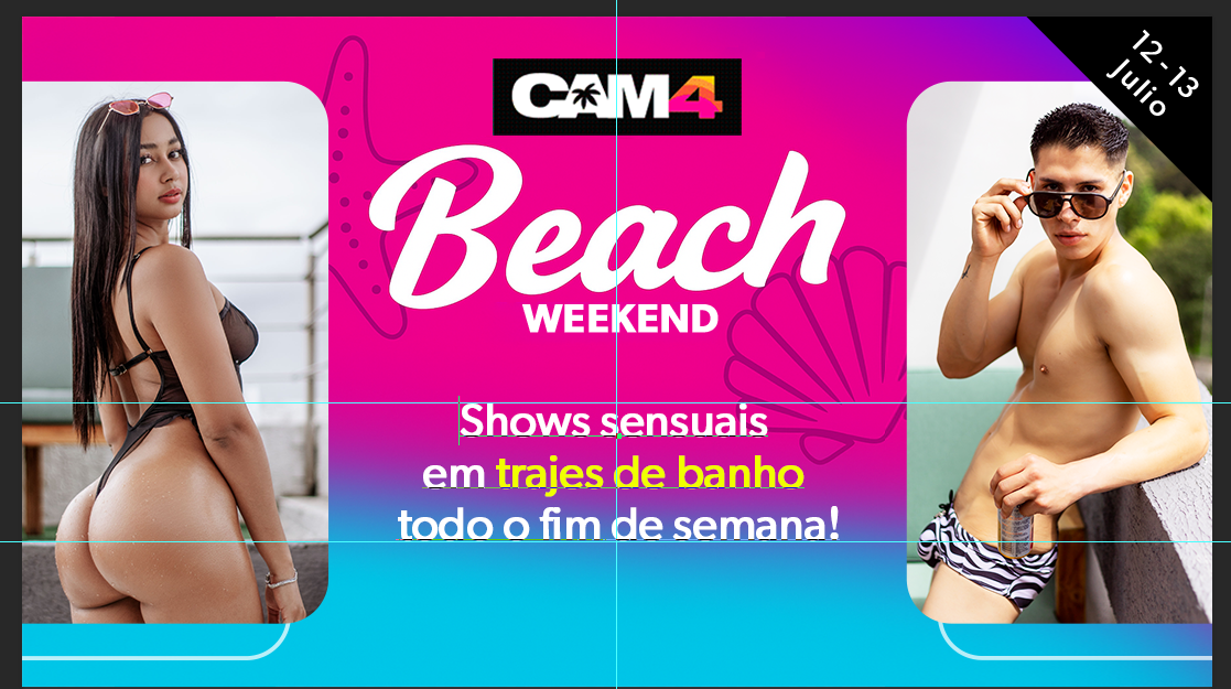 CAM4 vai à praia ?️ Acompanhe os shows pornôs ao vivo de roupa de banho e de topless ?