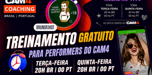 Calendário Mensal de Treinamento gratuito para Modelos de Webcam do mês de Agosto de 2026